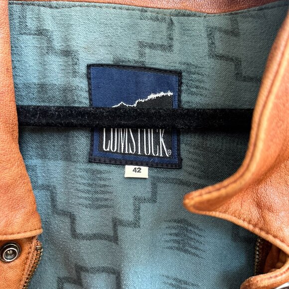 Comstock Endurance Genuine Brown Leather Jacket Size 42 distressed - Picture 5 of 8